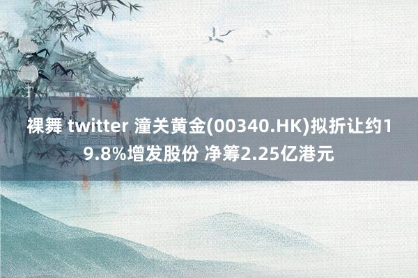 裸舞 twitter 潼关黄金(00340.HK)拟折让约19.8%增发股份 净筹2.25亿港元