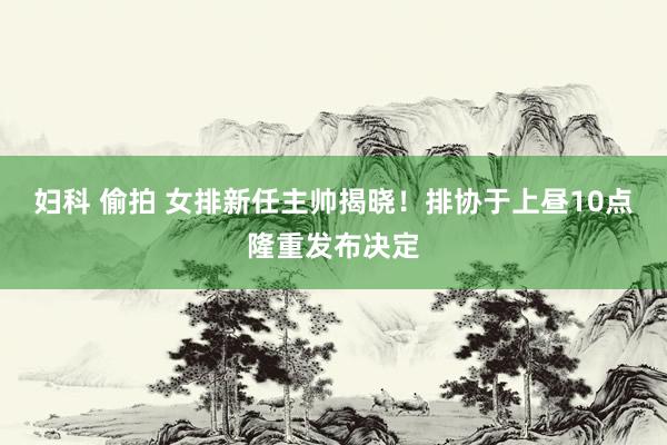 妇科 偷拍 女排新任主帅揭晓！排协于上昼10点隆重发布决定