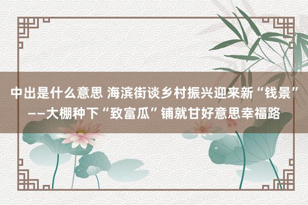中出是什么意思 海滨街谈乡村振兴迎来新“钱景”——大棚种下“致富瓜”铺就甘好意思幸福路
