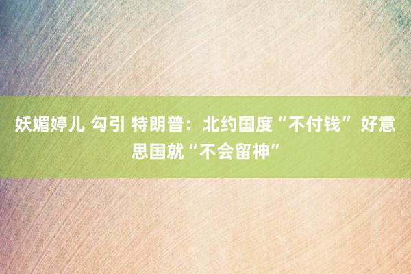 妖媚婷儿 勾引 特朗普：北约国度“不付钱” 好意思国就“不会留神”